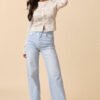Kelsea Light Wash Wide Leg Jeans - Image 2