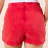 My Favorite Red Acid Wash Side Slit Denim Skort - Image 7