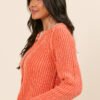 Livvy Long Sleeve Washed Orange Cardigan - Image 5