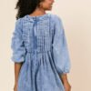 Eleanor Long Sleeve Blue Chambray Romper - Image 6