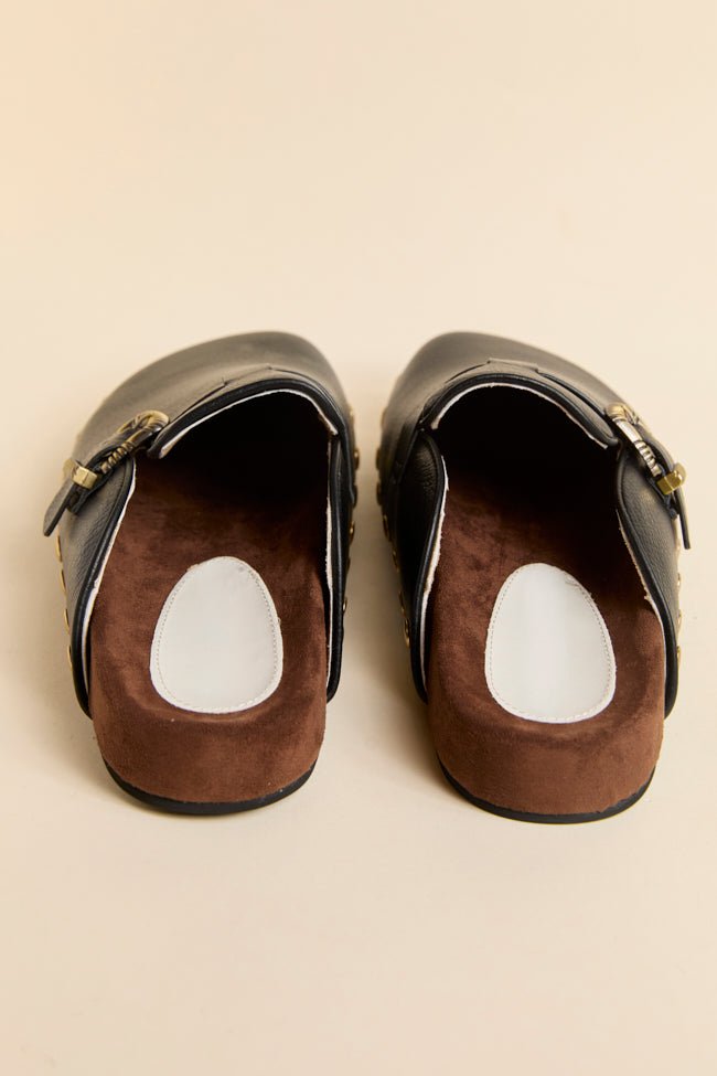 Toni Black Studded Clogs - Image 4