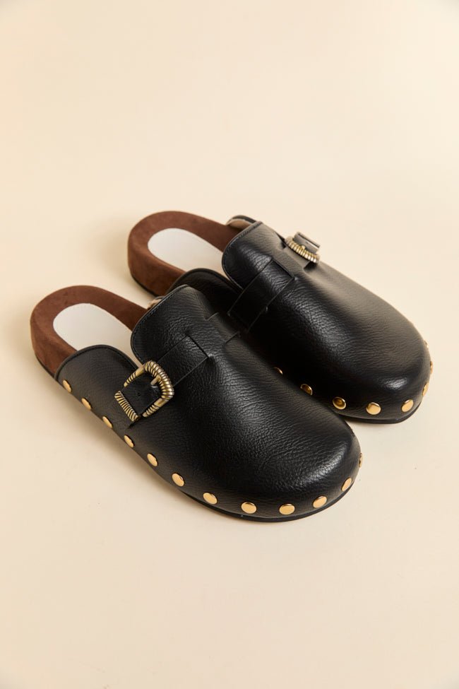 Toni Black Studded Clogs