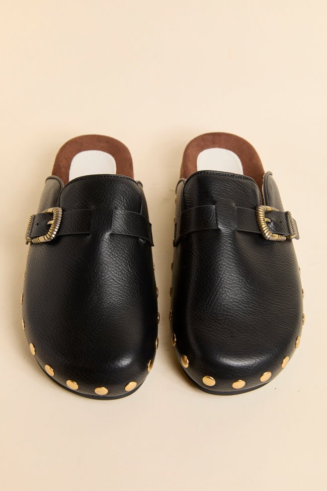 Toni Black Studded Clogs - Image 3