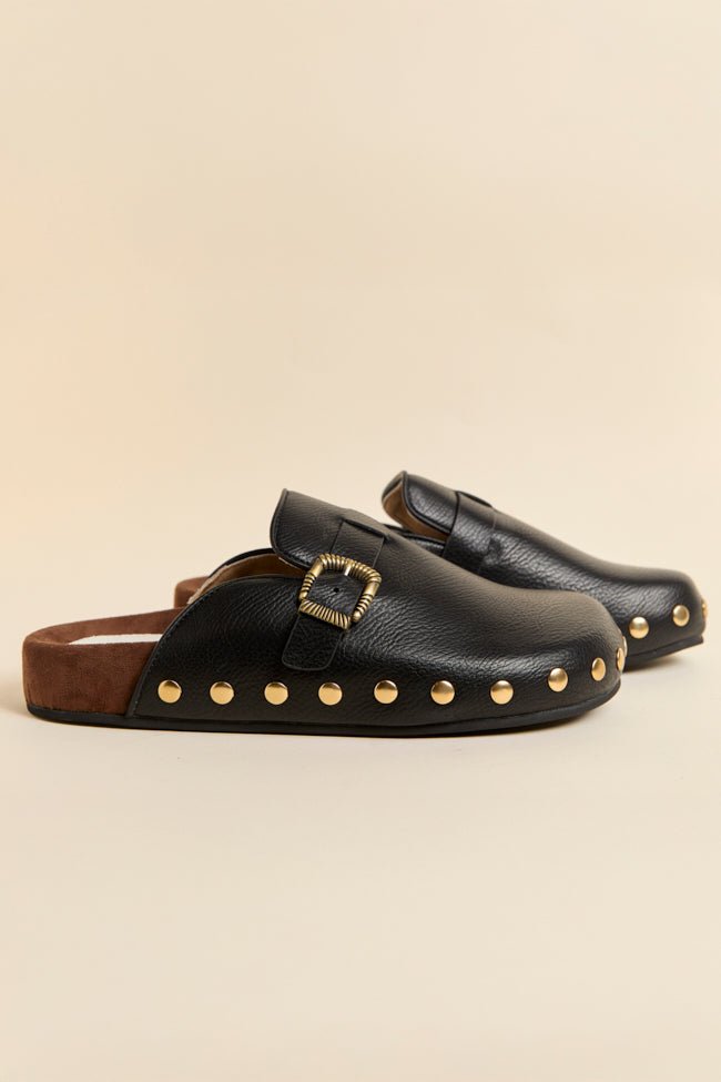 Toni Black Studded Clogs - Image 2