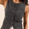 Western Ties Black Bow Denim Vest - Image 7