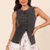 Western Ties Black Bow Denim Vest - Image 3