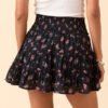 Through the Garden Black and Pink Flower Skort - Image 4