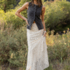 Western Ties Black Bow Denim Vest - Image 2