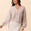 Heather Taupe V-Neck Cardigan - Image 5