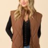 Dora Chocolate Quilted Puffer Vest - Image 3