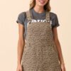 Zoey Cheetah Print Overall Mini Dress - Image 2
