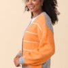 Ashley Orange and Grey Striped Cardigan - Image 3