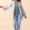 Aleah Grey Cable Sweater Coat - Image 2