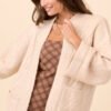 Aleah Beige Cable Sweater Coat - Image 6