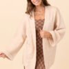 Aleah Beige Cable Sweater Coat - Image 2