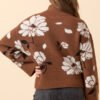 Kayla Brown Floral Turtleneck Sweater - Image 4