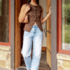 Nala Brown Bow Button Vest - Image 2