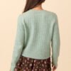 Everly Muted Seafoam Front Ties Textured Knit Cardigan - Image 7