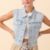 Hollie Cropped Denim Vest - Image 3