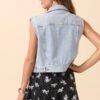 Hollie Cropped Denim Vest - Image 10