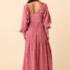 Dress To Impress Mauve Floral Stitched Smocked Top Dress - Image 4