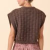 Nevah Brown Cable Knit Vest - Image 6