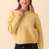 Dena Solid Maize Yellow Crewneck Sweater - Image 2