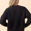 Dena Solid Black Crewneck Sweater - Image 5