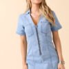 My Favorite Denim Pocket Mini Dress - Image 2