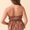 Kassidy Brown Ruched Bust Strapless Top - Image 7