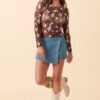 Honey Brown Sunflower Mesh Layering Top - Image 3