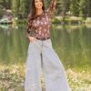 Honey Brown Sunflower Mesh Layering Top - Image 2