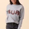 Montana Horse Motif Grey Knit Pullover Sweater - Image 3