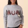 Montana Horse Motif Grey Knit Pullover Sweater - Image 5