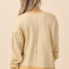 Kara Yellow Stripe Waffle Pullover - Image 4