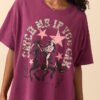 Catch Me If You Can Dark Cherry Oversized Graphic Tee Just Classically Cassidy X Pink Lily - Image 4