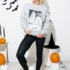 Creep It Real Light Grey Graphic Sweatshirt SALE - Image 3