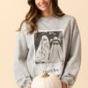 Creep It Real Light Grey Graphic Sweatshirt SALE - Image 4