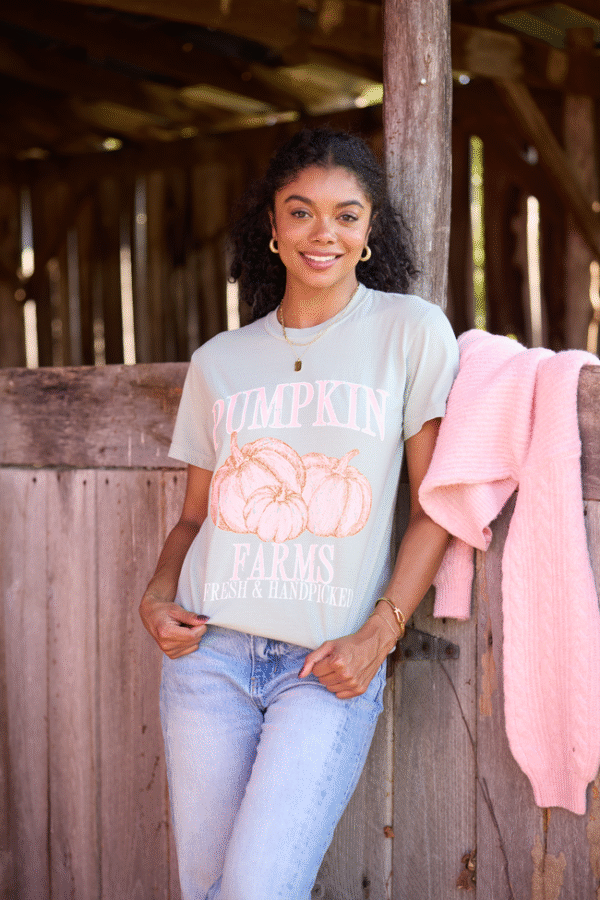 Pumpkin Farms Light Green Graphic Tee SALE