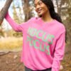 Hocus Pocus Pink And Green Crewneck Sweater - Image 3