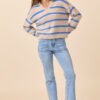 Carter Beige And Blue Striped Sweater - Image 4