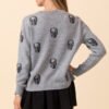 Ramona Grey Skull Print Crewneck Sweater - Image 8