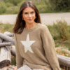 Callie White Star Beige Sweater - Image 2