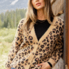 Carla Cheetah Print Fuzzy Cardigan - Image 2