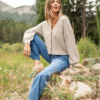 Heather Taupe V-Neck Cardigan - Image 2