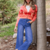Zendaya Pink Fringe Print Cardigan - Image 2